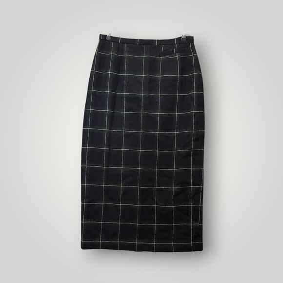 Vintage Harve Benard Sport Plaid Pencil Skirt Women's Size 10 100% Wool - Picture 1 of 10